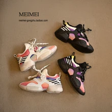 Fashion Girl Boys Outdoor Sport Running Shoes Soft Breathable Kids Sneakers Light Children Basketball Walking Shoes High Quality