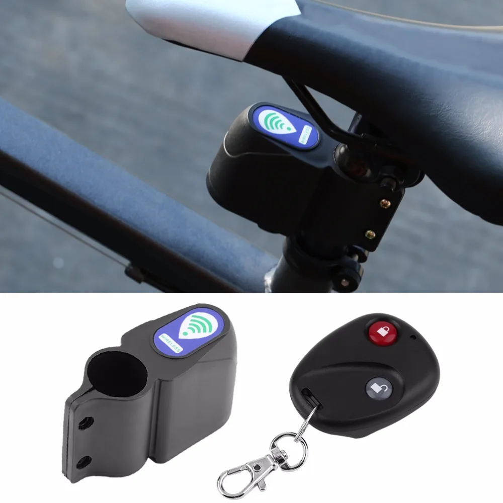 LESHP Профессиональный Противоугонный велосипедный замок безопасности дистанционного управления с вибрацией звонок на велосипед вибрационная сигнализация 105дБ