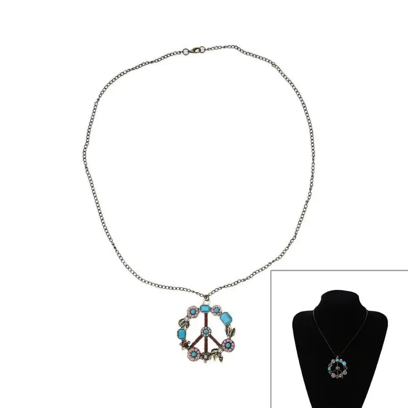 Винтажный знак мира антивоенные жемчужное ожерелье в форме цветка ожерелье