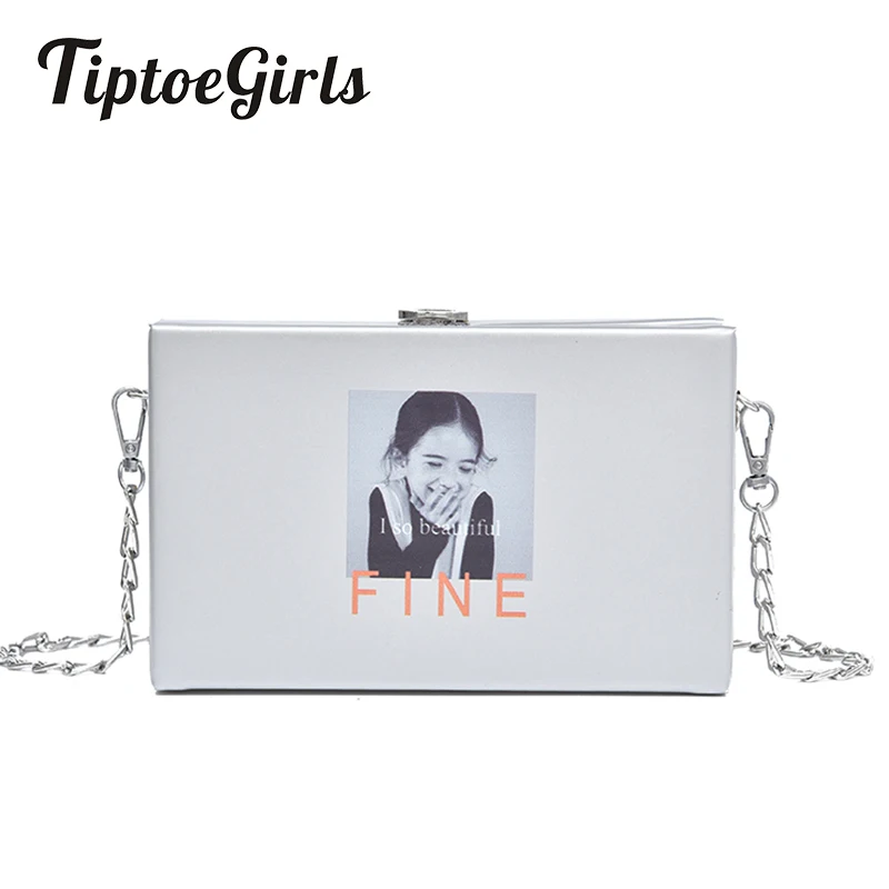 

Explosion Models Small Box Bag Female New Fashion Personality chain high quality casual wild shoulder Messenger bag