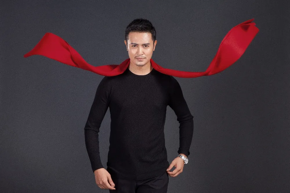 High quality men's plain red color long scarf  winter knitting thick scarf for Man mens designer scarf
