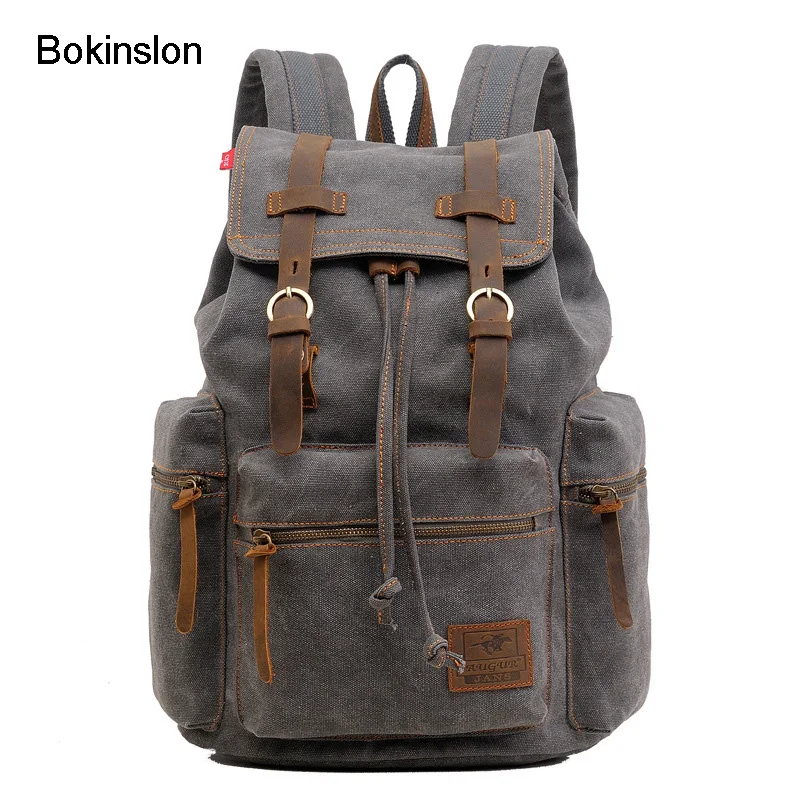 

Bokinslon Fashion Man Backpacks All-Match Men's Backpack Brand Men Canvas Bag Popular Mens Designer Backpack