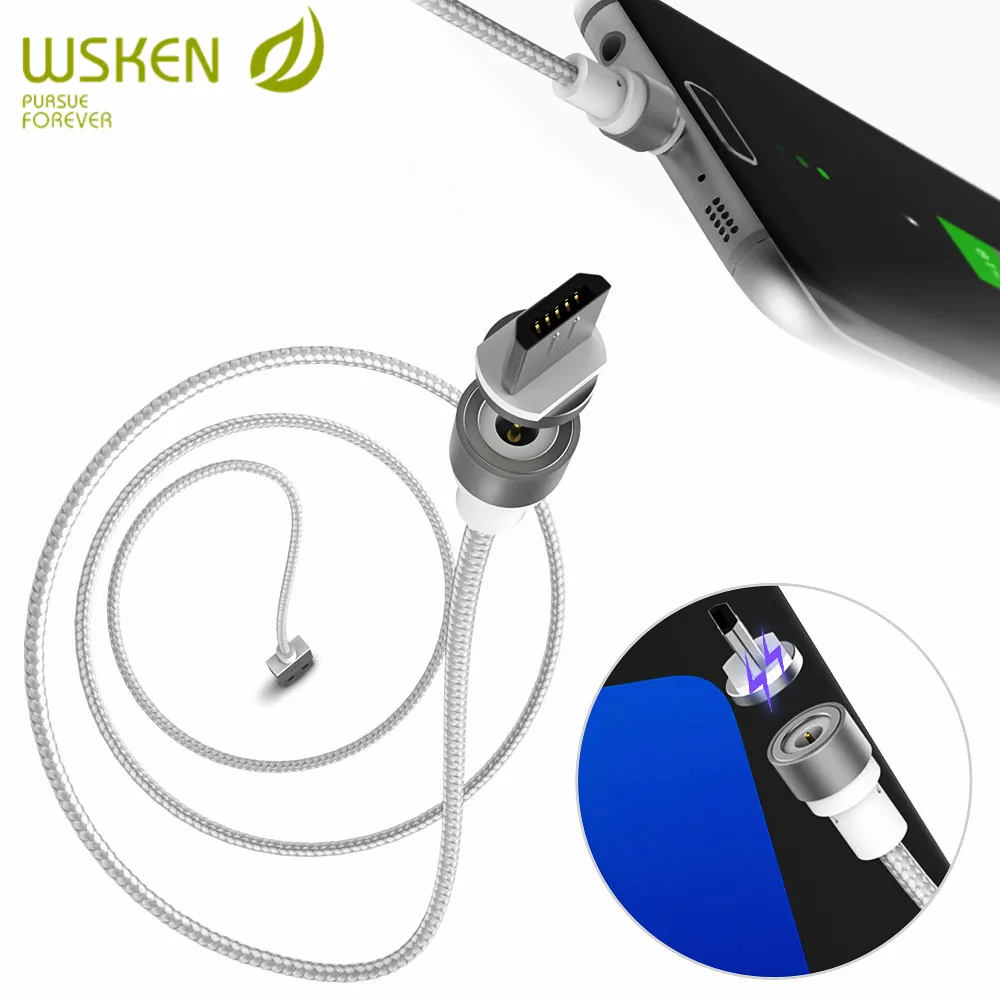 Koop WSKEN Ronde Magnetische kabel micro usb lader voor xiaomi redmi 4x Mobiele Telefoon Kabels voor samsung magnetische Oplader Voor android
