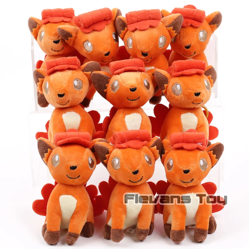 

Cartoon Kawaii Mini Vulpix Plush Pendants Soft Stuffed Animal Toys Dolls 10pcs/lot