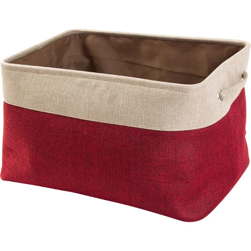 2Pcs Foldable Laundry Baskets Kids Toy Clothe Organizer Storage Basket Large Cotton Dirty hamper Bag Home Sundries Custody - Цвет: Red