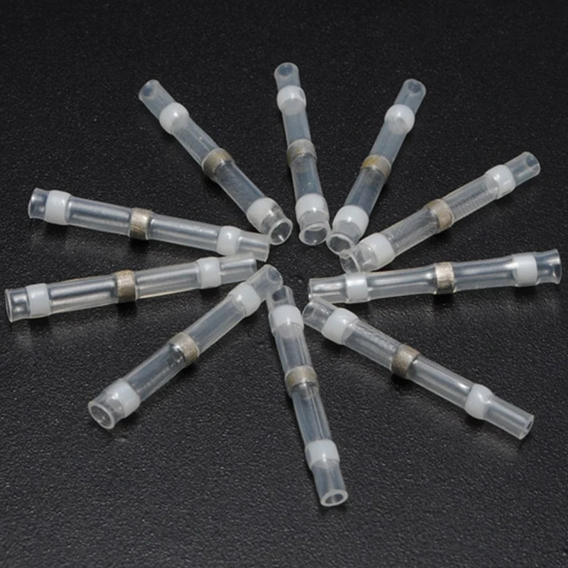 50Pcs 26-24AWG Waterproof Solder Sleeve Heat Shrink Wire Splice Connector White
