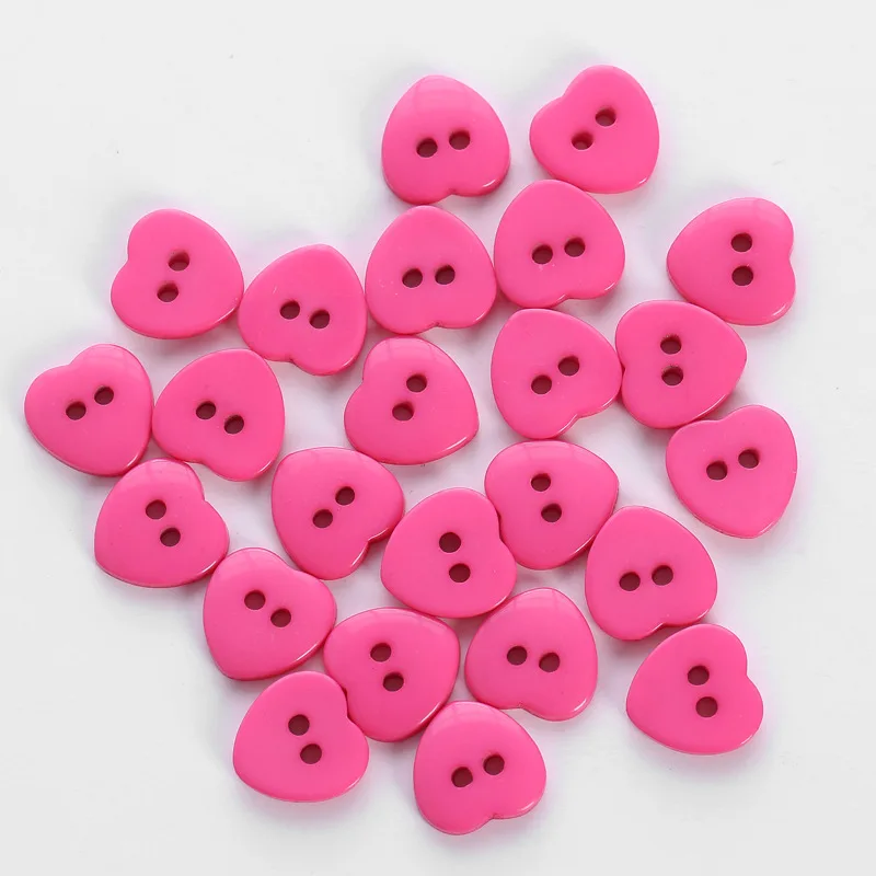 Новинка года 120 шт. круглый смолы швейные кнопки для скрапбукинга сердце форма Battons DIY Одежда куклы ручной работы аксессуары для одежды GYH - Цвет: rose red
