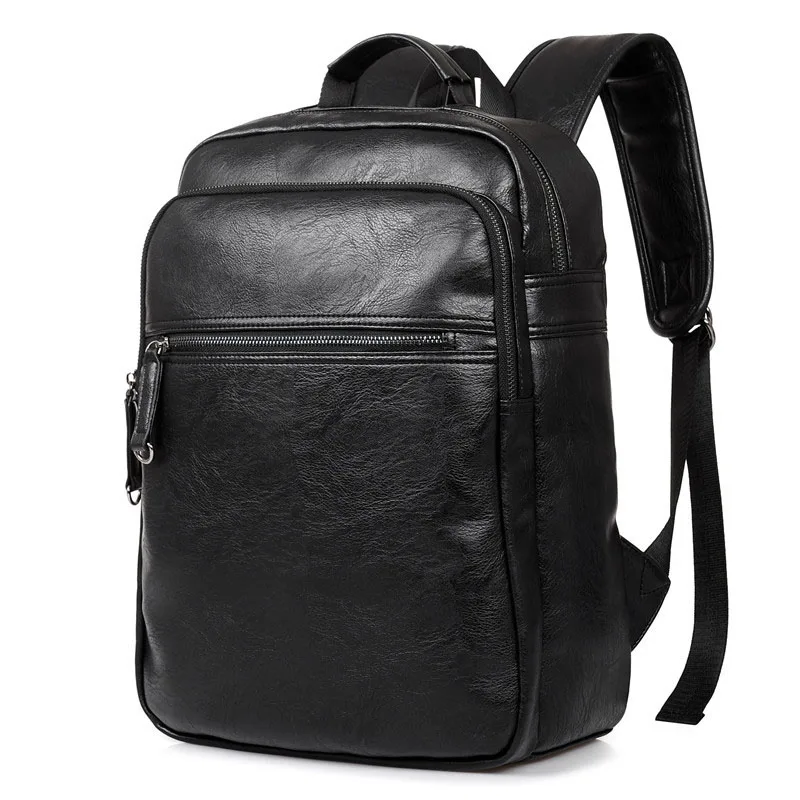 Backpack Men's Backpack Men PU Leather Backpacks For Teenagers Luxury Designer Casual Large Capacity Laptop Bag Male Travel Bags