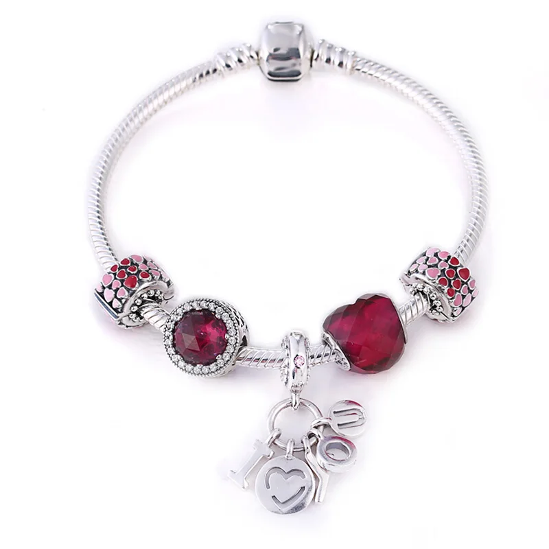 Marfend 2018 Fashion Jewelry Love Fire Heart Charm Bracelets For Women Crystal Beads Fit Pandora Bracelet Marfend 2018 Fashion Jewelry Love Fire Heart Charm Bracelets For Women Crystal Beads Fit Pandora Bracelet