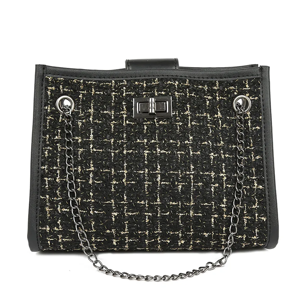 

Women 2019 Small Bag Woolen Korean Style Shoulder Diagonal Package Ins Super Fire Chain Bag Leather Handbag Bag#ZS