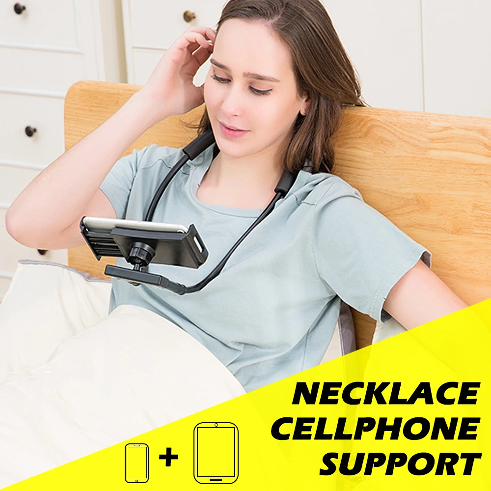 Goedkoop Ketting Lange Arm Houder Lui Beugel Universele Telefoon Houder Flexibele 360 Graden Rotatie Ondersteuning Voor iPhone X
