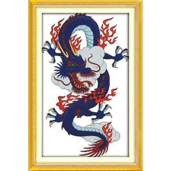 

Dragon Chinese Counted Cross Stitch Patterns Kits Embroidery Cross Sets 11CT Printed On Canvas DMC Cross-stitch Kit DIY Painting