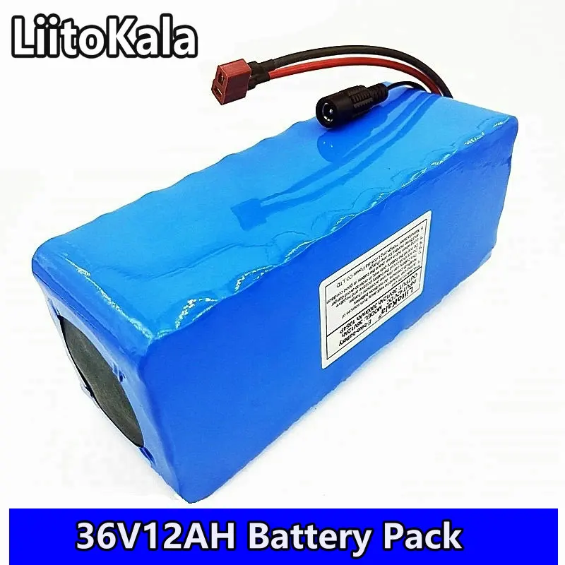Аккумулятор LiitoKala 36 в 12 Ач 20 А 500 Вт Встроенный BMS для электрического велосипеда 10S4P