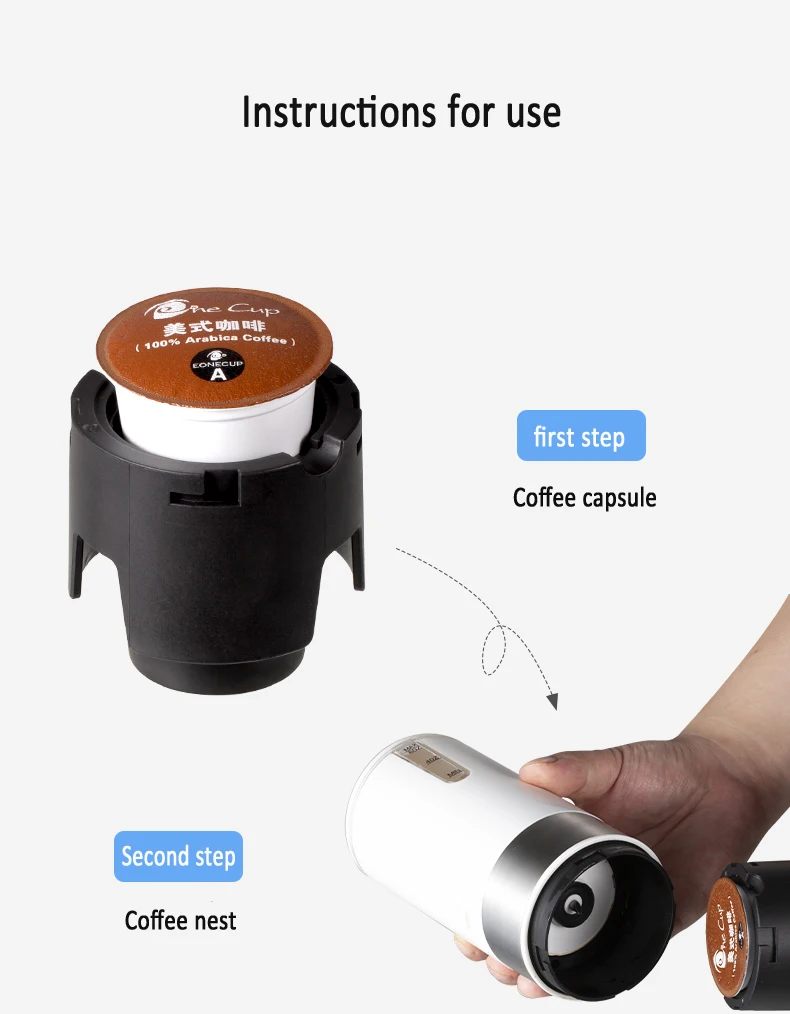 American Portable K-cup Capsule Coffee Machine USB Car Travel Coffee Maker Fully Automatic Mini Small Household