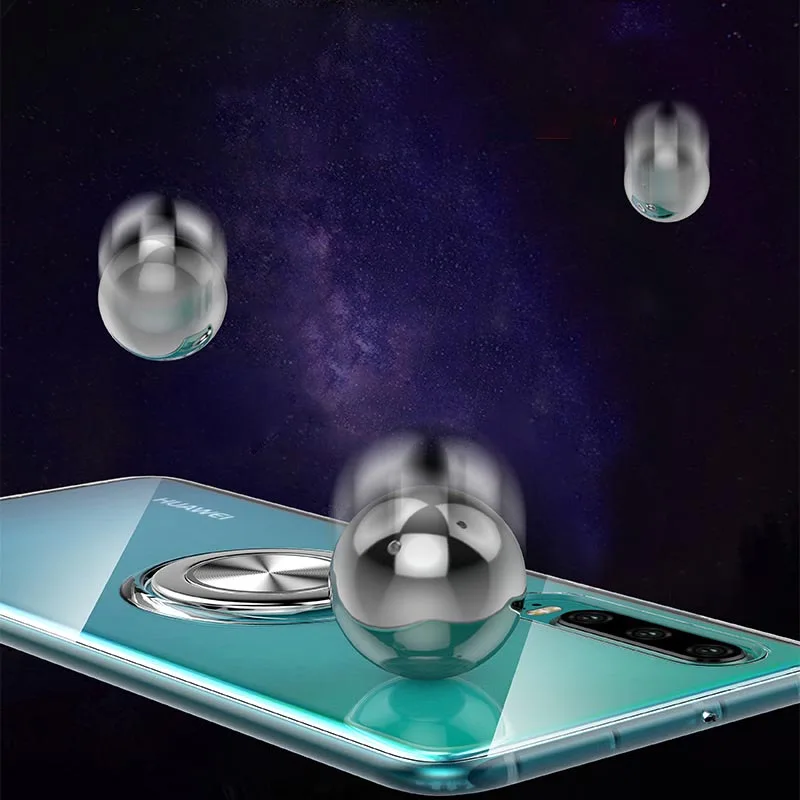 Capa de Silicone Anel de Dedo para Huawei P30 Macio Claro Hold Carro Magnético Telefone Case For Huawei Companheiro 20 Mate20 Nova4 P20 Pro 9 Telefonia e Comunicação