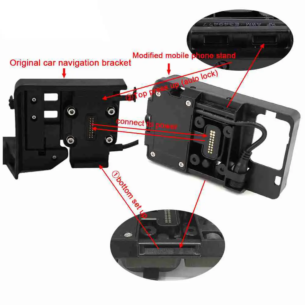 Para BMW R1200GS ADV F700 800GS Honda CRF1000L S1000XR R1200RS motocicleta USB carga teléfono móvil