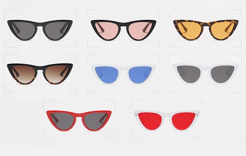 red small sunglasses women cat eye 9158 details (4)