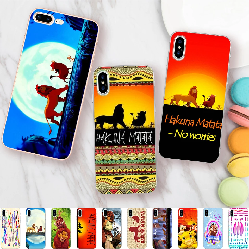 

Minason Lion King Hakuna Matata Case for iPhone X 5 S XR XS Max SE 6 6S 7 8 Plus Cover Soft Silicone Phone Fundas Capinha Coque