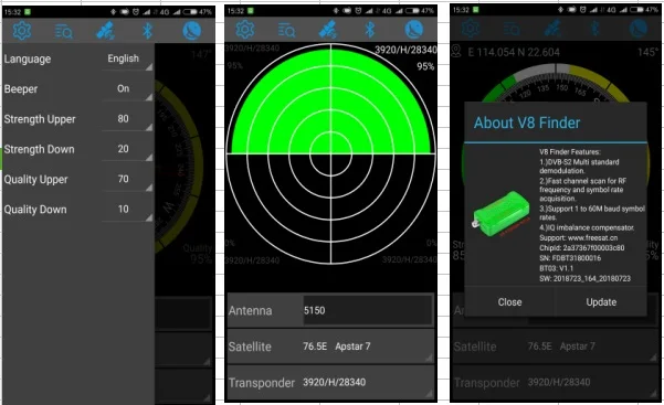 Спутниковый Finder метр Freesat V8 BT01 с Android Системы приложение для DVB-S2 спутниковый приемник Bluetooth v8 bt03