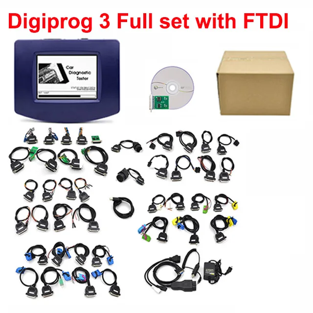 Digiprog 3 одометр программист digiprog III V4.94 FTDI версия инструмент для корректировки одометра digiprog3 полный комплект автомобиля диагностические кабели - Цвет: Digiprog3 full FTDI