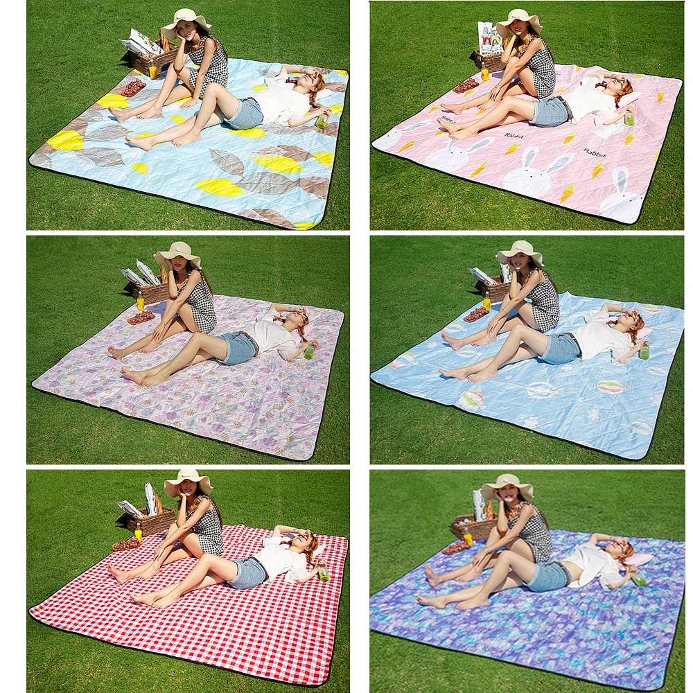 

Machine Washable 200*200cm Camping Mat Picnic mats Outdoor Beach tent Mat Blanket children Plaid Baby rug Moisture-proof pad