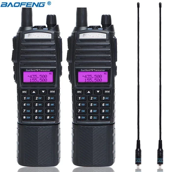

2PCS BaoFeng UV-82 Walkie Talkie 5w 3800mah battery Dual Band UV82 Two-way radio powerful Dual PTT Ham Radio +NA-771 Antenna
