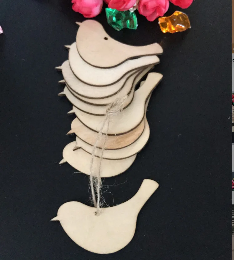 10pcs/lot Exquisite DIY Crafts Handicraft Bird Die Cutting Wood Angle