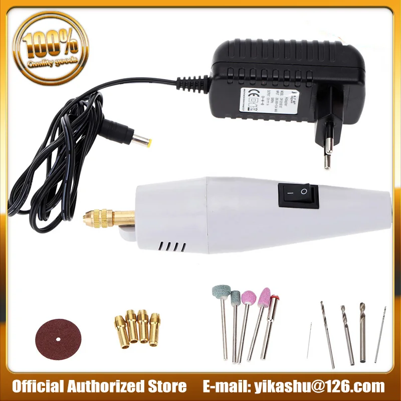 Мини электрическая дрель P 500 1 + 15 шт. DIY Dremel аксессуары Шлифовальный Инструмент