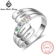 925 Sterling Silver Ring for Women Custom Mother Ring Personalized Birthstone Ring Anniversary Gift Fine Jewelry (Lam Hub Fong) uny ring 925 sterling silver mother customized engrave rings family heirloom ring anniversary personalized love birthstone rings