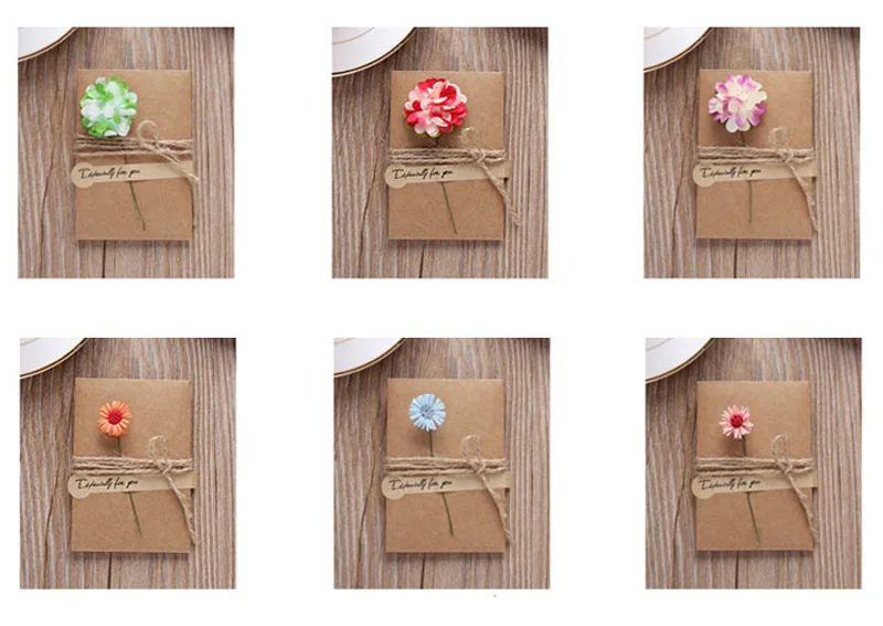 10 шт. ретро DIY Kraft бумага для приглашения поздравительной открытки с конвертом ручной сухой цветок Свадебная вечеринка приглашение конверты
