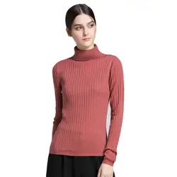 Длинный рукав тонкая трикотажная нижняя рубашка с длинным рукавом свитера пуловер с высоким воротником женские свитера
