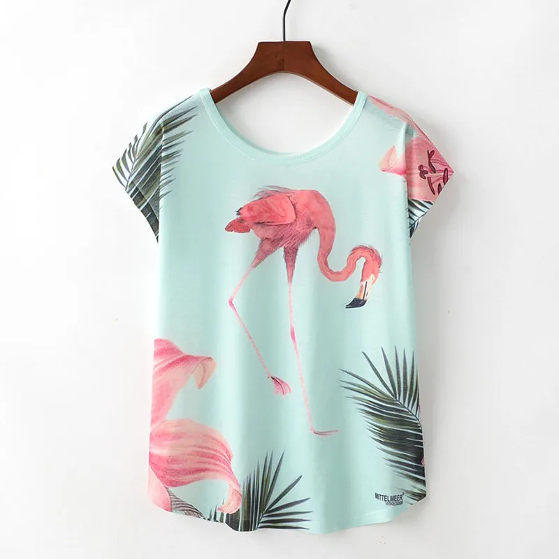 Women Flamingo Tshirt Harajuku Summer Funny Printed T Shirt Femme