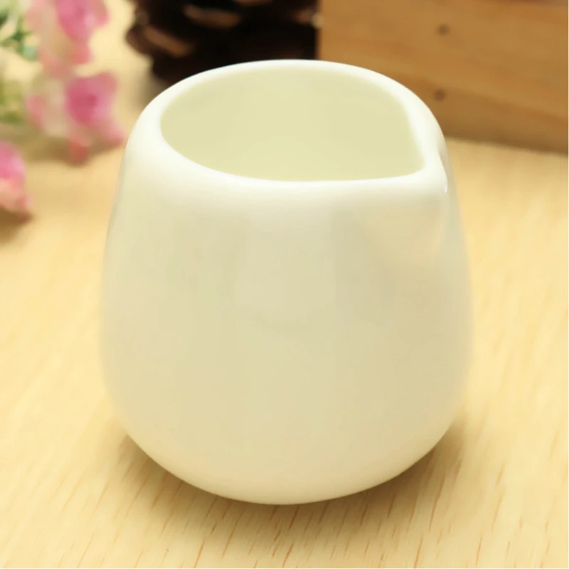 Image 50ml White Sessile Small Ceramic Porcelain Caffe Nero Milk Coffee Cream Sauce Tot Pouring Jug Pot For Bar Coffee Shop