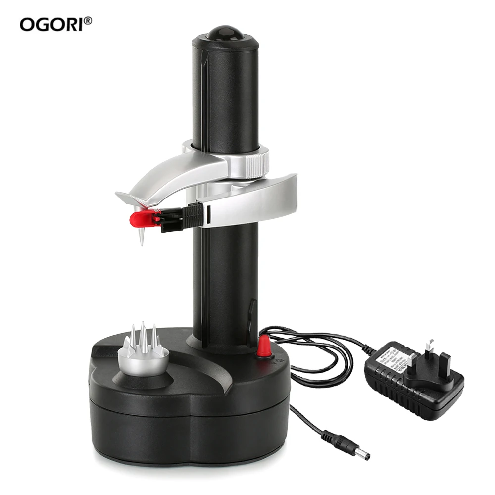 Electric Fruit Peeler Stainless Steel Express Vegetable Potato Automatic Cutter Peeling Machine UK Adapter With Two Spare Bla