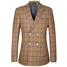 Высококачественный мужской платный пиджак двубортный европейский размер Мужской приталенный пиджак Свадебный Мужской костюм Homme