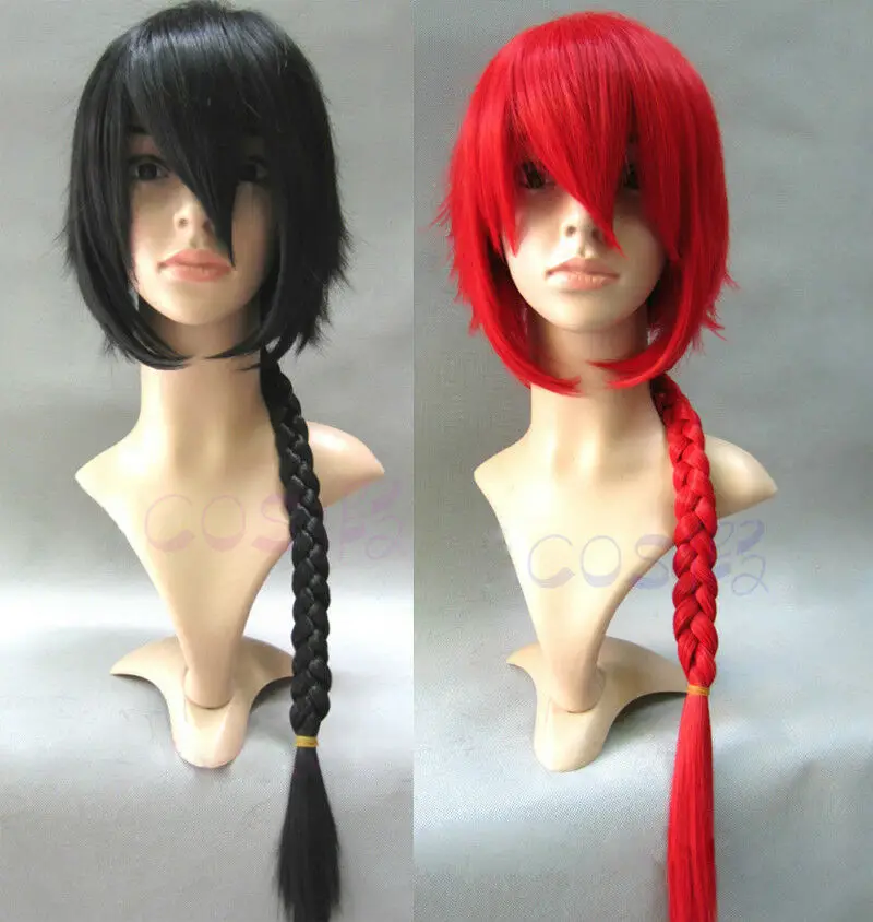 

Ranma 1/2 Saotome Ranma Wigs Heat Resistant Red Black Long Braided Cosplay Wig AAAAAA Free shipping