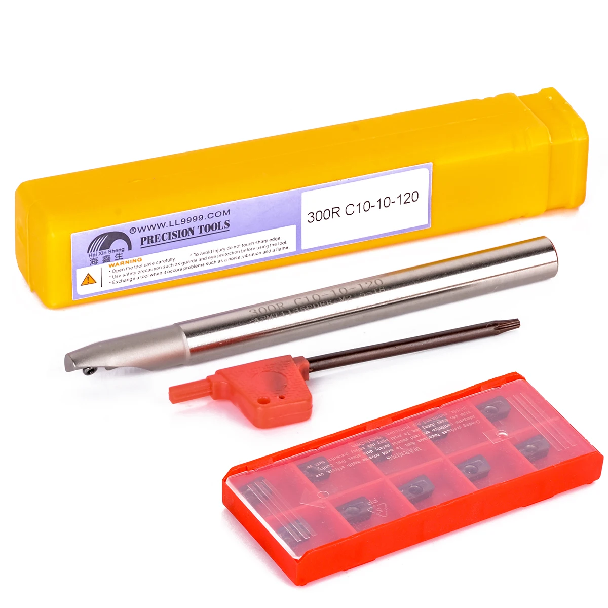 1pc BAP 300R C10-10-100 Tool Holder + 10pcs APMT1135PDER Carbide Inserts with Wrench For CNC Milling Tool