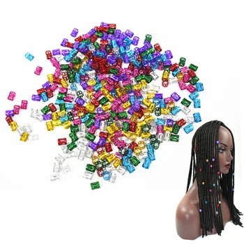 

100PCS Colour Golden Plated Hair Braid Dread Dreadlock Beads Adjustable Hair Cuff Clip Metal Tube Lock