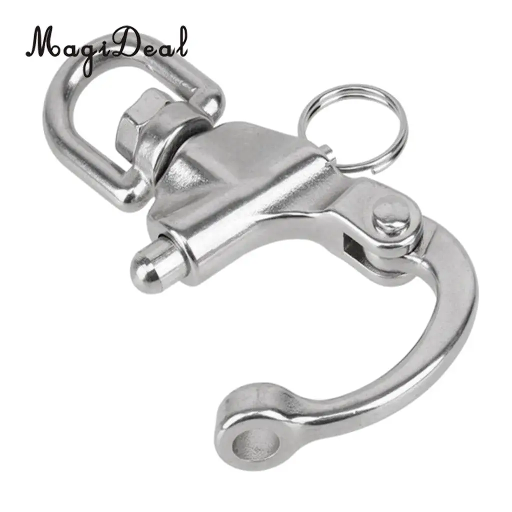 MagiDeal Premium Strong Durable 316 Stainless Steel Marine Boat Yacht Sailing Anchor Chain D Ring Swivel Snap Shackle with Eye