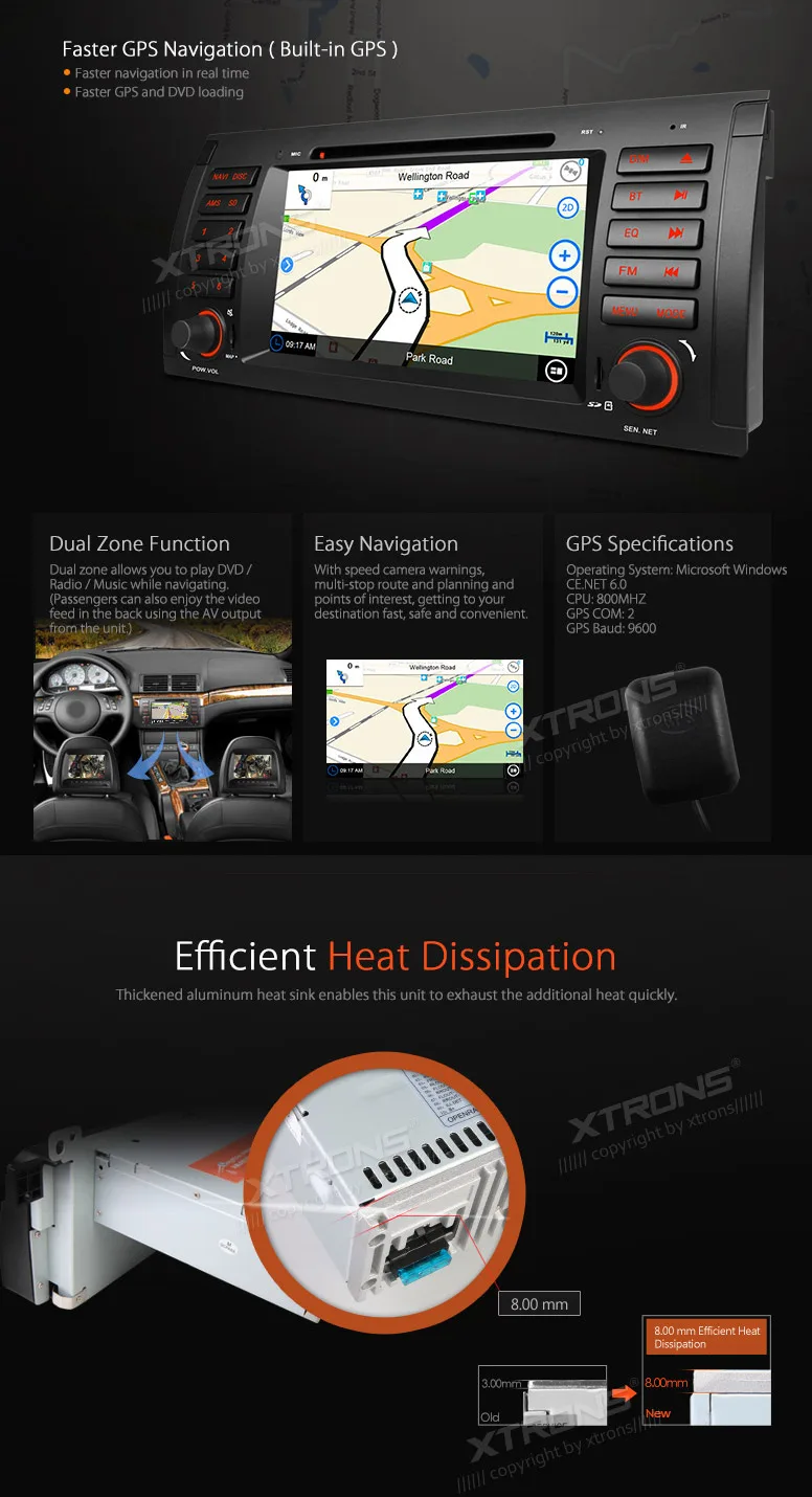 Top XTRONS 7" 1080P Video Capacitive Touch Screen Car DVD Player GPS CANbus for BMW E53 X5 1999 2000 2001 2002 2003 2004 2005 2006 7