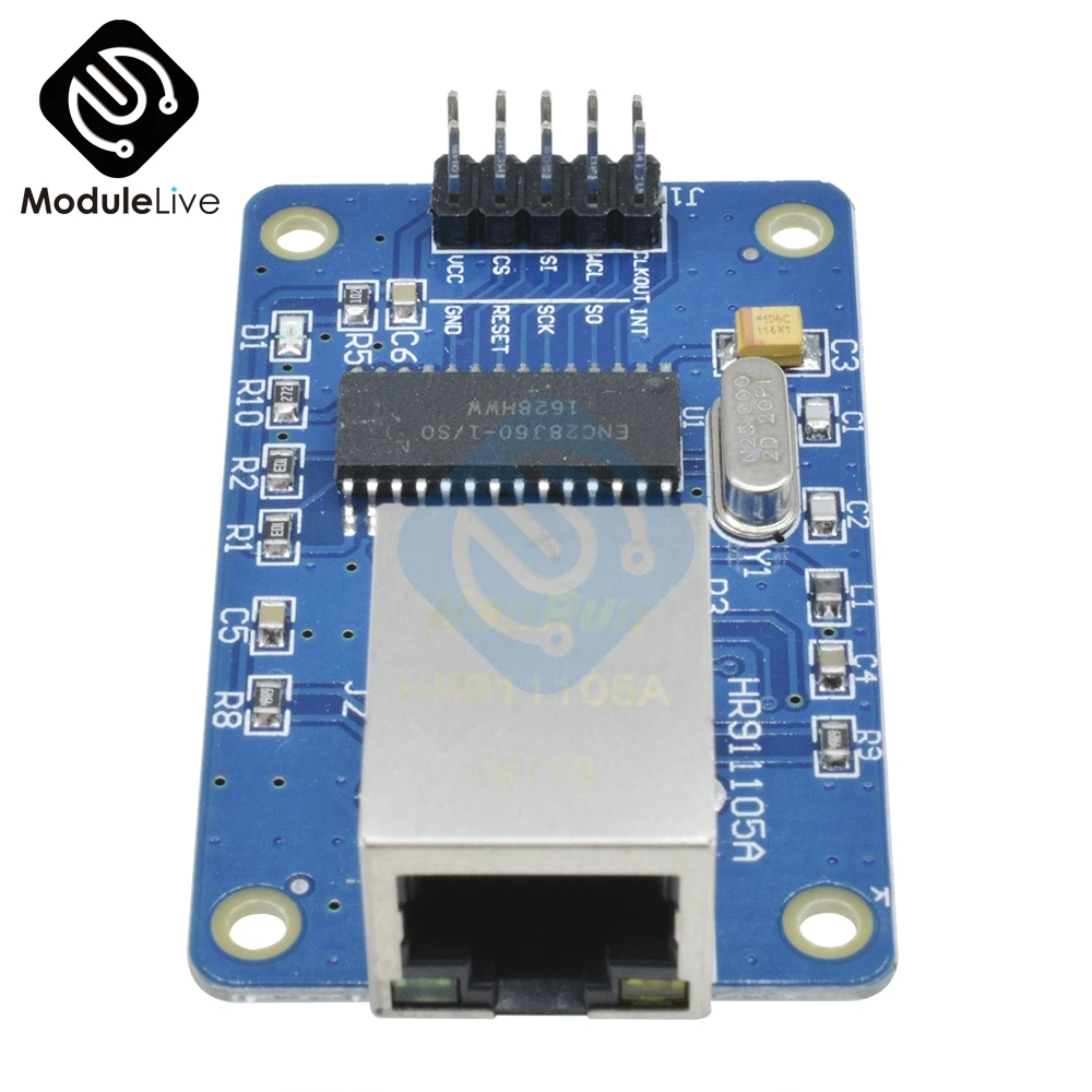 1 шт. сетевой модуль ENC28J60 Ethernet LAN для Arduino 51 AVR SPI PIC STM32 LPC с 25 МГц кристаллическим