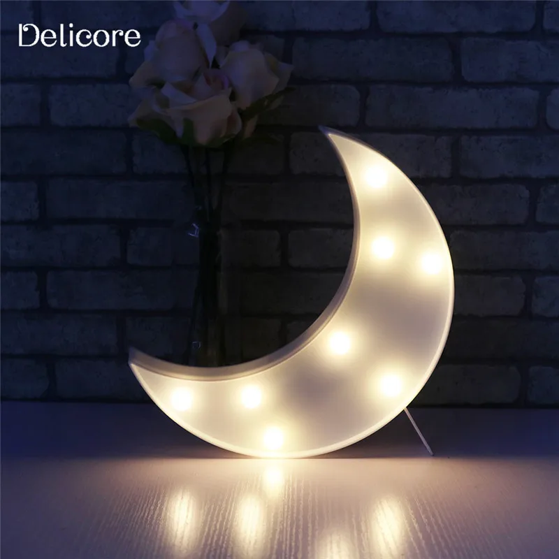 DELICORE Novelty White Moon Night Light Children Bedroom Nursery Night