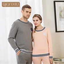 Qianxiu осень пижамы для девочек пара трикотажные хлопковые пижамы для женщин Новое поступление высокое качество 1679
