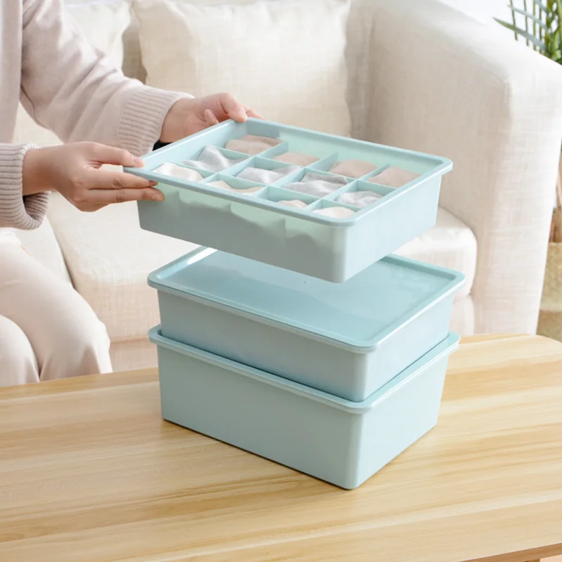 1 قطعة تخزين صناديق الملابس الداخلية مقسم درج بغطاء حجرة منظم الداخلية تنظيم للعلاقات الجوارب السراويل الصدرية