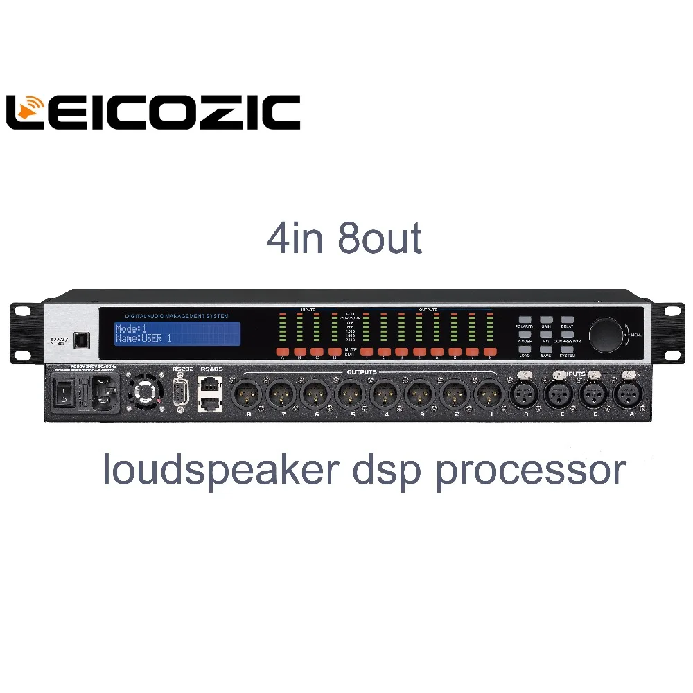 

Leicozic DANT4.8 4in 8out loudspeaker dsp audio processor processador de audio ecualizador digital processors RS232,RS485,USB,PC