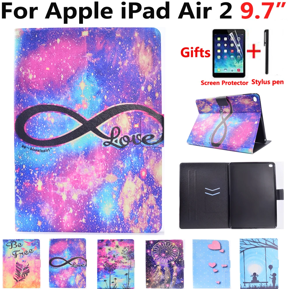 Чехол для Apple iPad Air 2 Air2 9 7 мода Звездное небо магнит Смарт сна Мягкие Shocproof Стенд