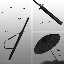 Ветрозащитный меч самурая японский ниндзя-как зонтик с длинной ручкой ребра уникальный солнечный и дождливый мужской ручной открыть закрыть Зонты