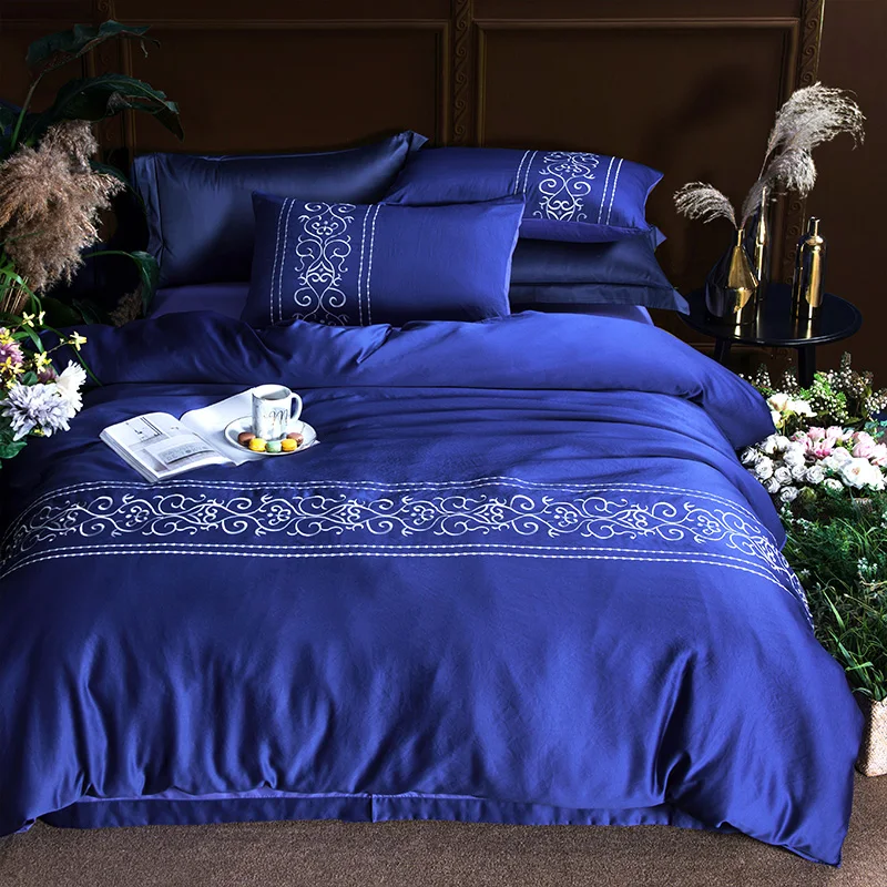 Silk Embroidered Bedding Set 4 Pcs Luxury Bedding Store