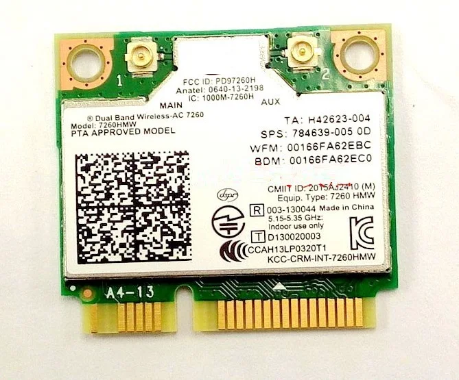 Новая карта для Intel Wireless-AC 7260 7260HMW 802.11ac Wifi Bluetooth4.0 HP EliteBook 820 840 850 860 ZBOOK 14 784639-005 |