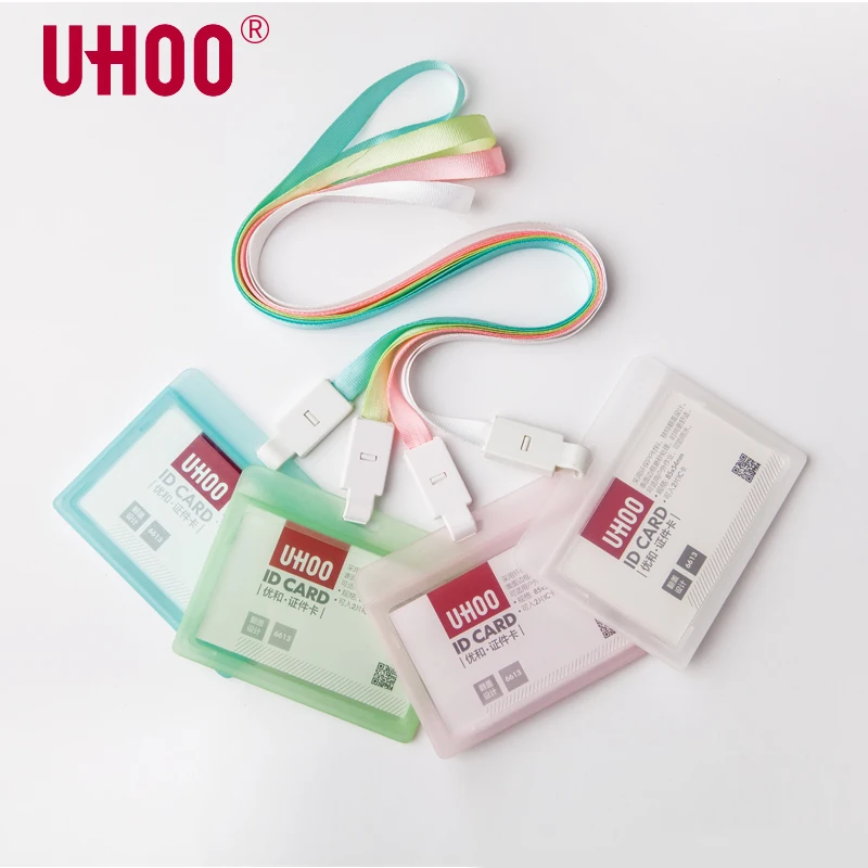 

UHOO 6613 6614 Horizontal and Vertical Frosted Transparent Name Tag Holder ID Badge Holder School Supplies Wholesale